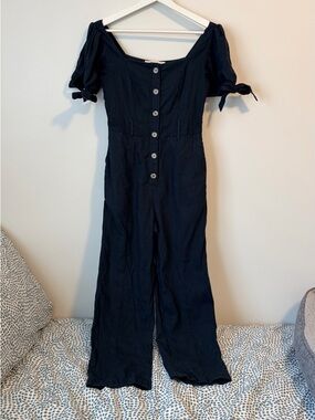 Calla Black Button Up Jumpsuit - Size Small